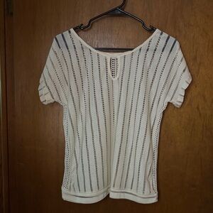 Luxe Cream and Black Striped Blouse